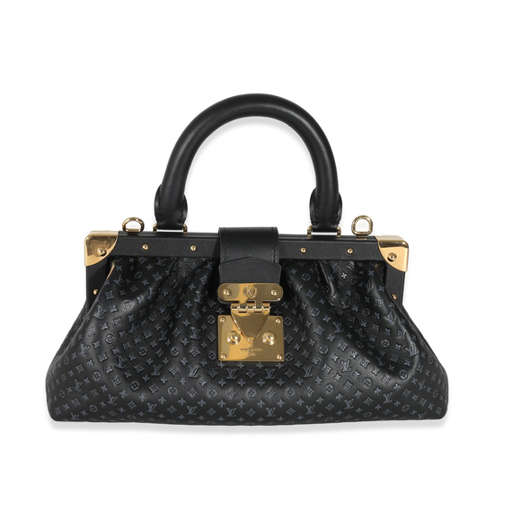 Louis Vuitton Black Embossed Calfskin Nanogram Clutch - Picture 1 of 8